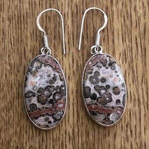 NWOT Genuine Leopard Skin Jasper Gemstone Earrings